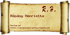 Répásy Henrietta névjegykártya